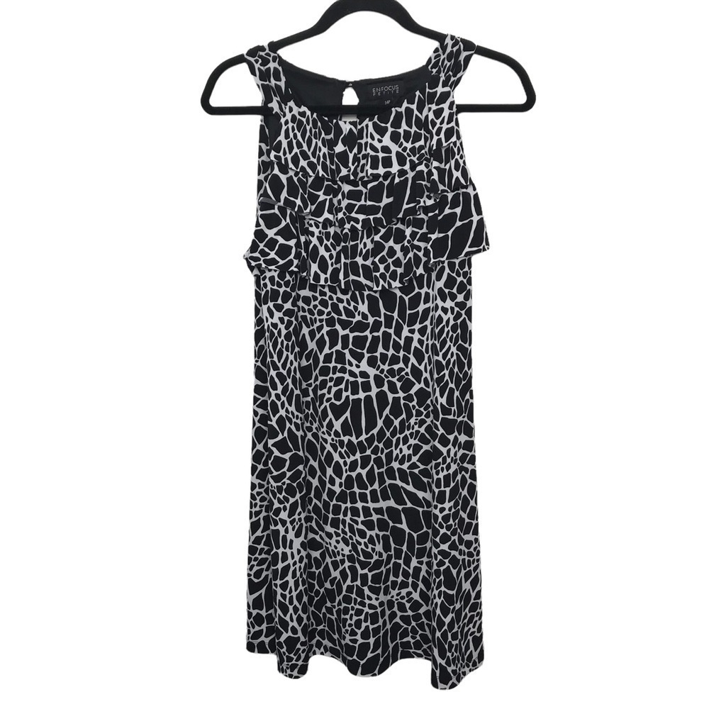 EnFocus Studio Black White Dress Size 14 Petite